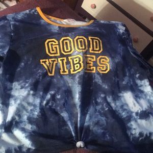 Blue and yellow tye dye shirt, Size XL